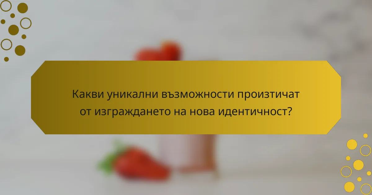 Какви уникални възможности произтичат от изграждането на нова идентичност?