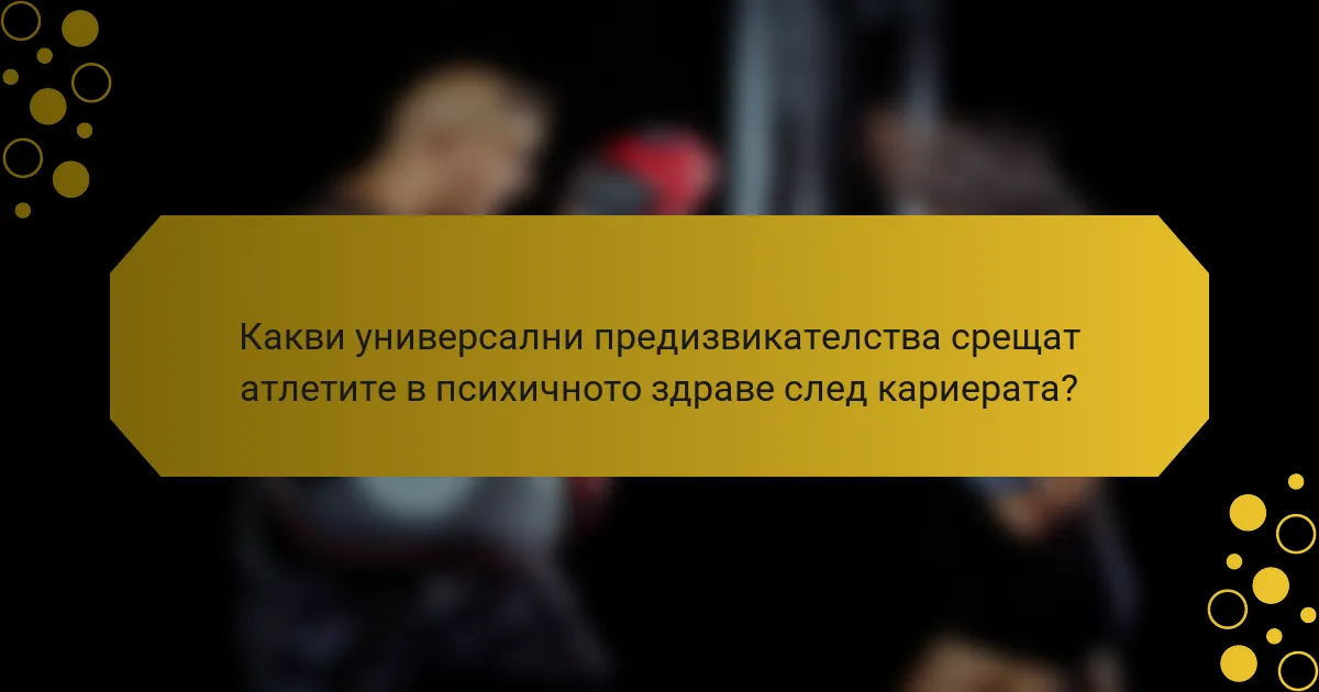 Какви универсални предизвикателства срещат атлетите в психичното здраве след кариерата?