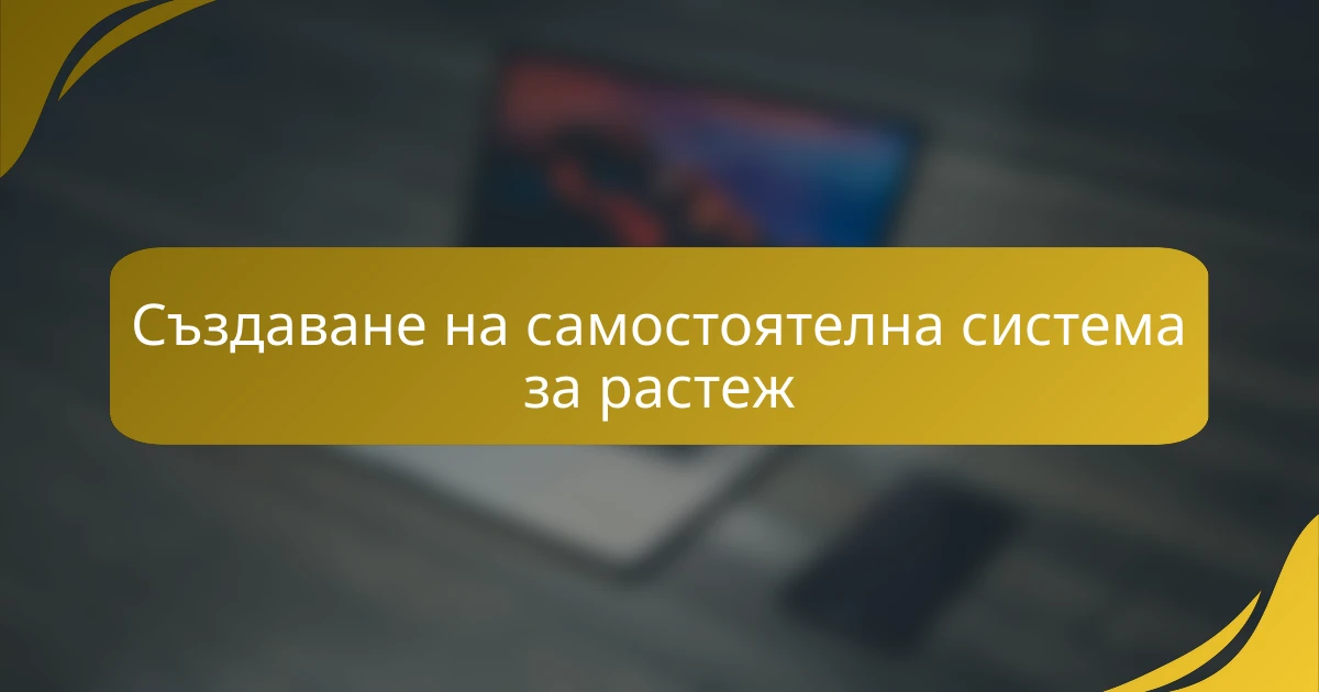 Създаване на самостоятелна система за растеж
